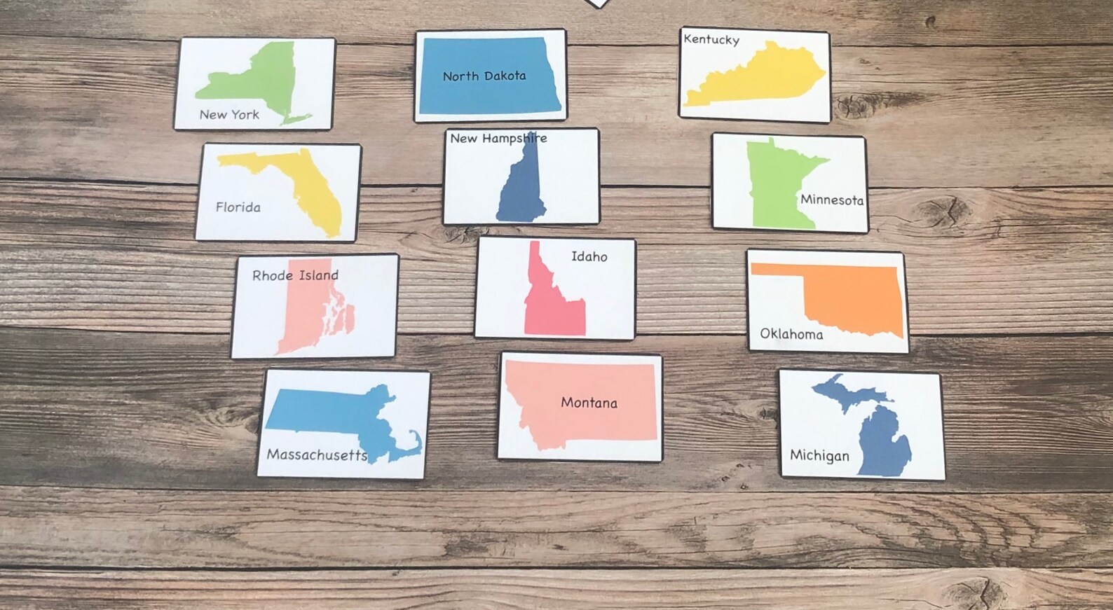 50 States Flash Cards US Laminated Ready To Use Comes Etsy