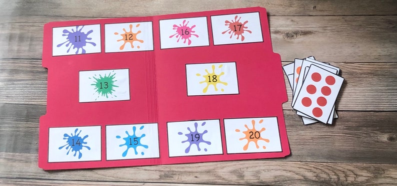 Counting File Folder Games, Numbers to 20 - Set of 2 Paint Splat - Etsy