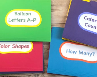 Set of 10 File Folder Games - Beginning Sounds, Counting, Patterns, Colors - File Folder Activities - Set 2 of 3