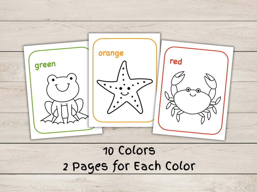 Colors Worksheets – 10 Colors - 20 Pages PDF - Etsy