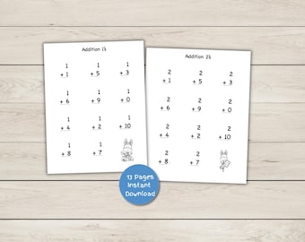 Schede di addizione - Numeri da 1 a 10 Somme fino a 20 - Esercizi di matematica - PDF