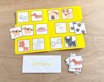 Matching File Folder Game - Dogs - 12 Different Pictures to Match