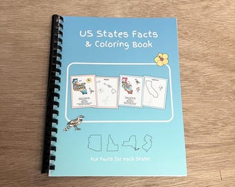 US States Facts and Coloring Book - 101 Pages