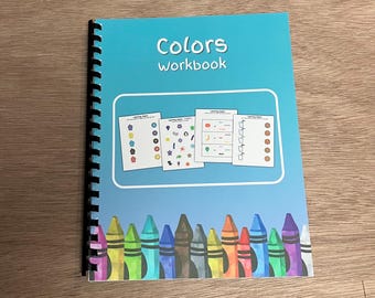 Learning Colors Workbook - Preschool Color Identify and Match - Dry Erase or Paper