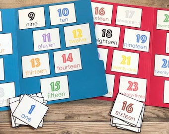 Numbers File Folder Games,  Numbers 1 to 30 - Matching Numbers, Counting to 30 - Set of 2 File Folder Activities