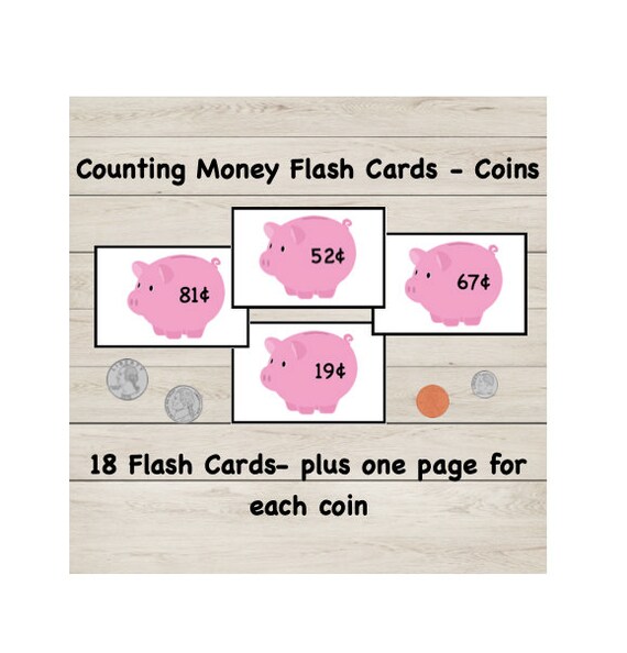 Money Flash Cards Counting Coins Printable PDF File | Etsy