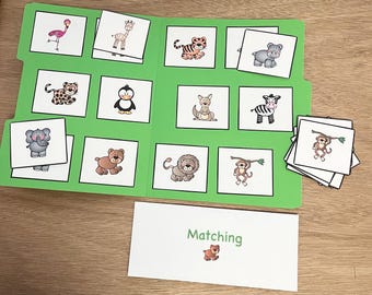 Matching File Folder Game -  Animals