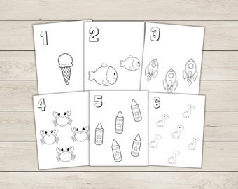 1 to 9 Numbers Coloring Worksheet - Etsy UK