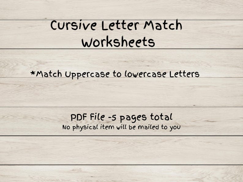 Matching Letters Cursive Cursive Letter Worksheets- Match Uppercase and Lowercase Letters ...
