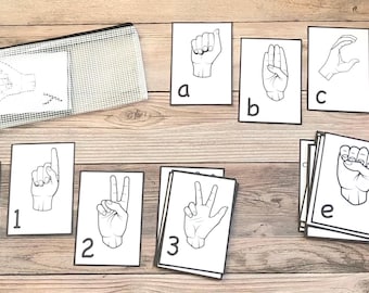 ASL Flash Cards - Letters and Numbers