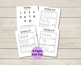 Counting Worksheets - Numbers to 10 - Printable Worksheets PDF File