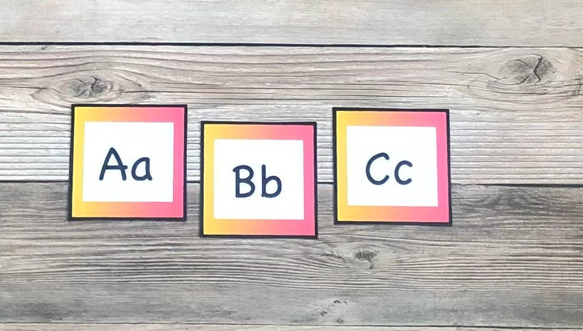 Alphabet Flash Cards 3x3 Inch Size, Laminated, Comes With Zip Pouch - Etsy