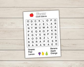 Fruit Word Search Game - PDF