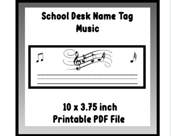 school desk name tags music printable 10 x 3 75 inches etsy