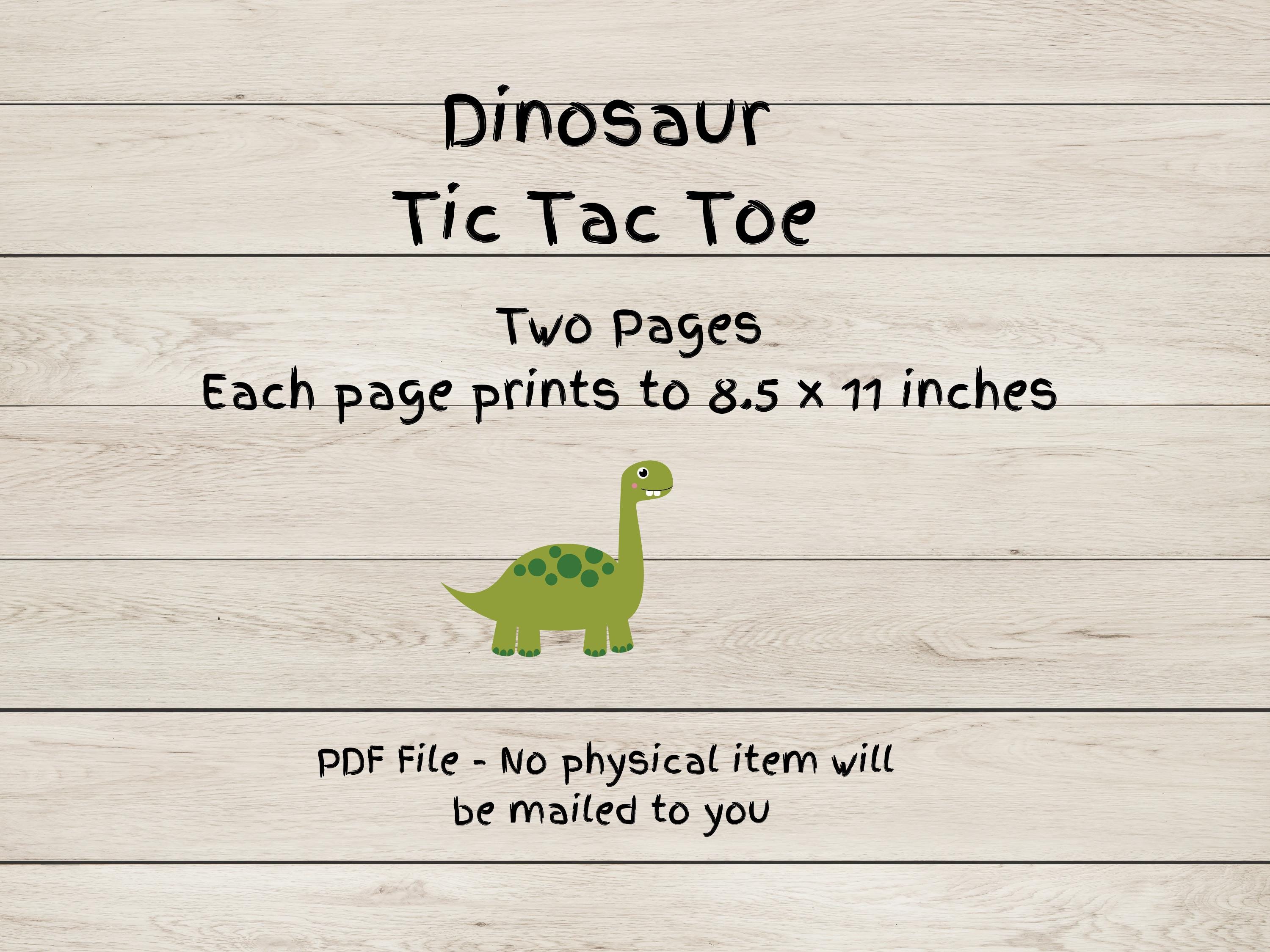 Printable Tic Tac Toe Games - Dinosaurs - Etsy