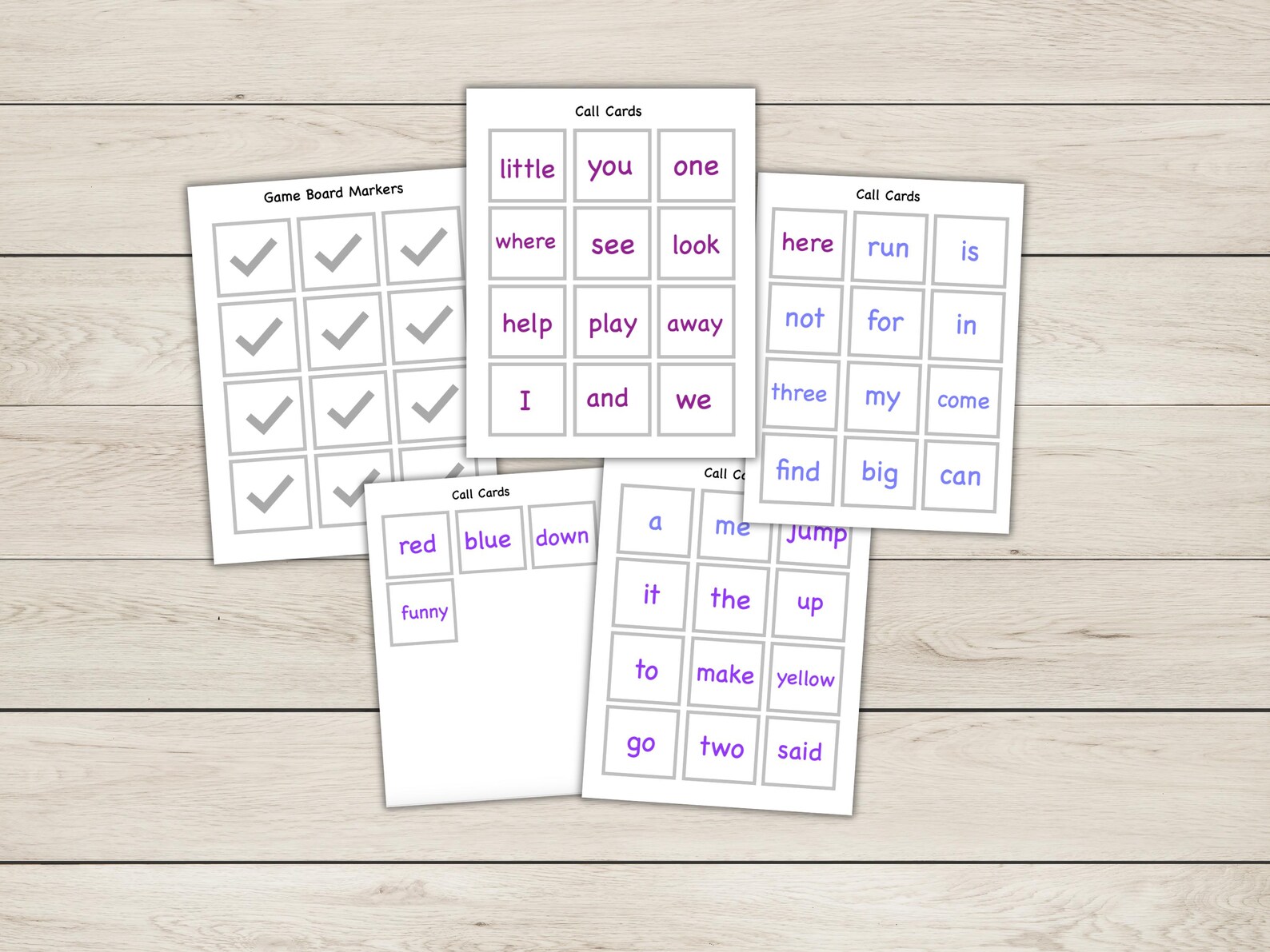 Sight Words Bingo - 30 Different Game Boards - Call Cards and Game ...