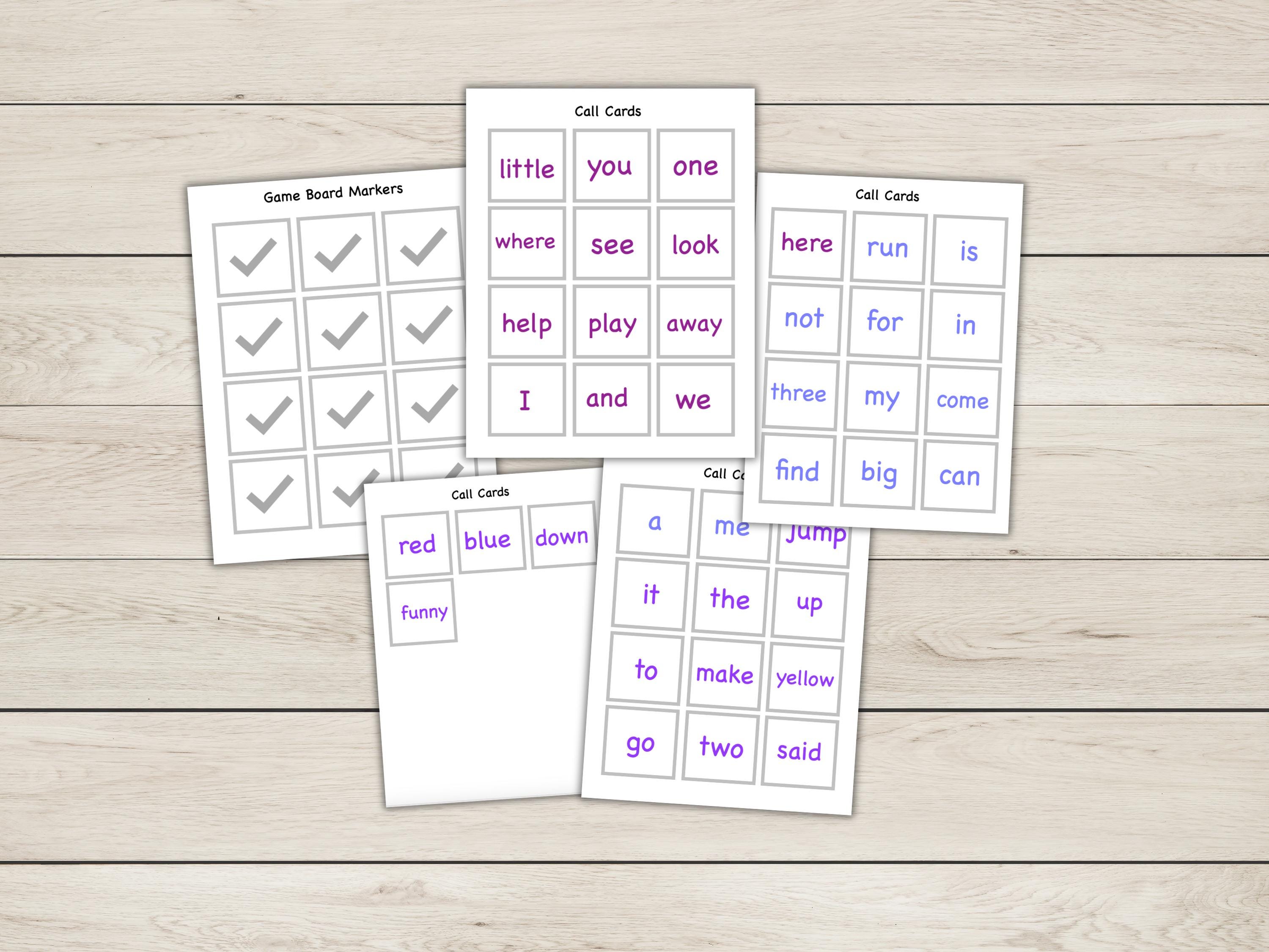 Sight Words Bingo - 30 Different Game Boards - Call Cards and Game ...