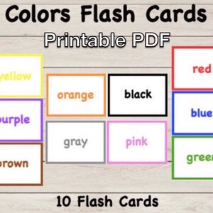 Tarjetas Flash de Colores, 10 Tarjetas - Descarga Digital PDF