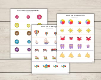 Different Sizes Worksheets - Identify Big Small and Same Size - Printable Worksheets