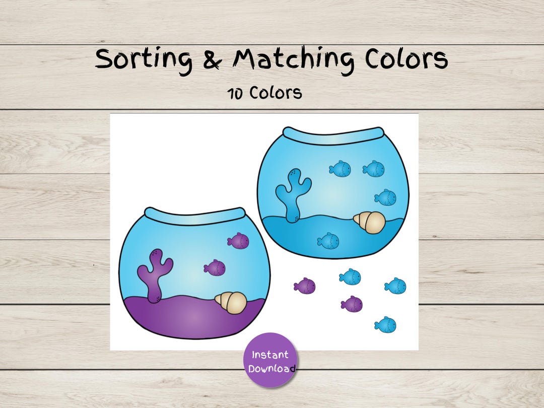 Matching and Sorting Colors Game - 10 Different Colors - Printable ...