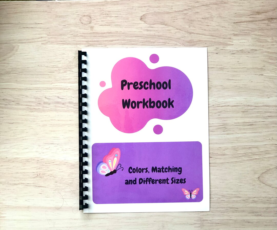 Preschool Workbook Colors Matching & Different Sizes Ready - Etsy