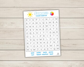 Summer Word Search Game - PDF