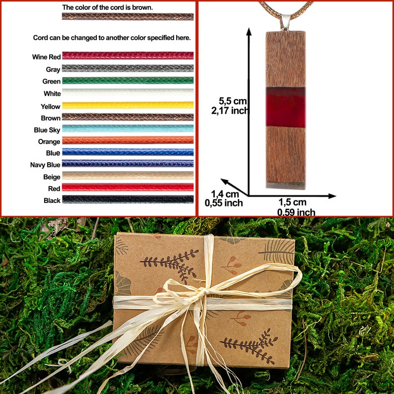 Transparent Wood and jewelry resin pendant Natural redwood Double sided unique pendant for necklace Glass Fashion jewelry For women