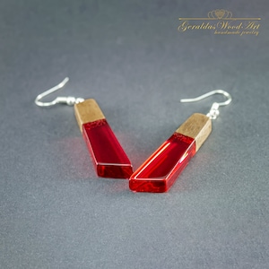 Modern earrings Earrings wood resin Exotic wood earrings Design wood earrings Wooden earrings