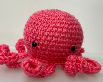 mini barbie pink octopus - handmade crochet octopus