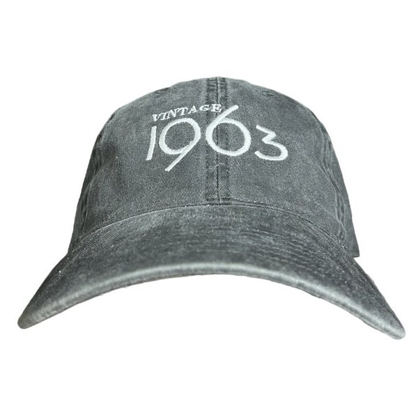 Vintage 1963, 1973, 1983, 1993  - 60th 50th 40th 30th Birthday - Embroidered (Faded) Baseball Cap Adjustable -  Low Profile