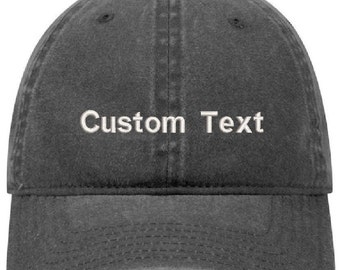 Faded Baseball Cap/Dad Hat - Custom Embroidered Baseball Cap Low Profile Washed Pigment Dyed