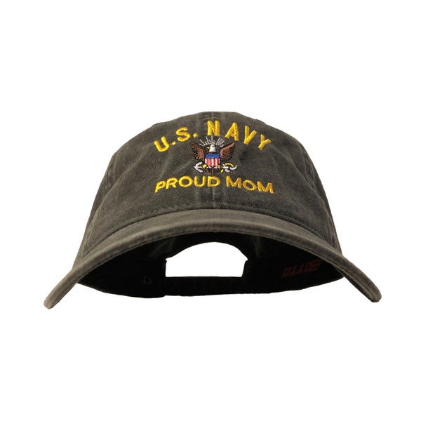 US Navy - Proud Mom - Pigment Dyed (Faded) Washed Dad Hat