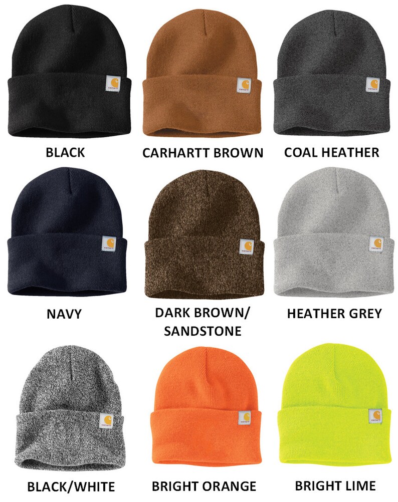 Carhartt Watchcap 2.0 Beanie Custom Embroidery 4in X 2in Text Etsy
