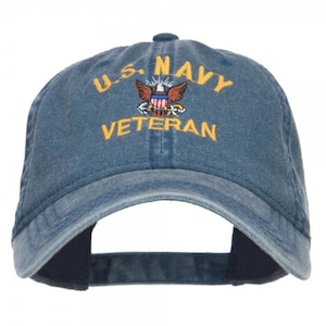 US Navy Veteran Washed Dad Hat Pigment 