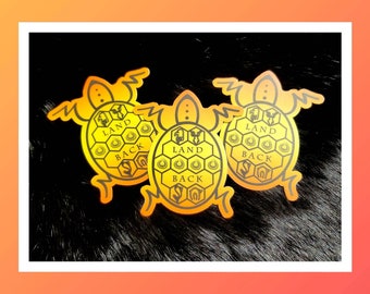 Magnet Land Back Orange Yellow Turtle Island Magnet Animals