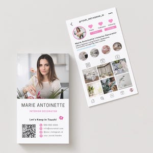 Instagram Inspired Business Card Template | Modern QR Code Contact Card (Digital Download)
