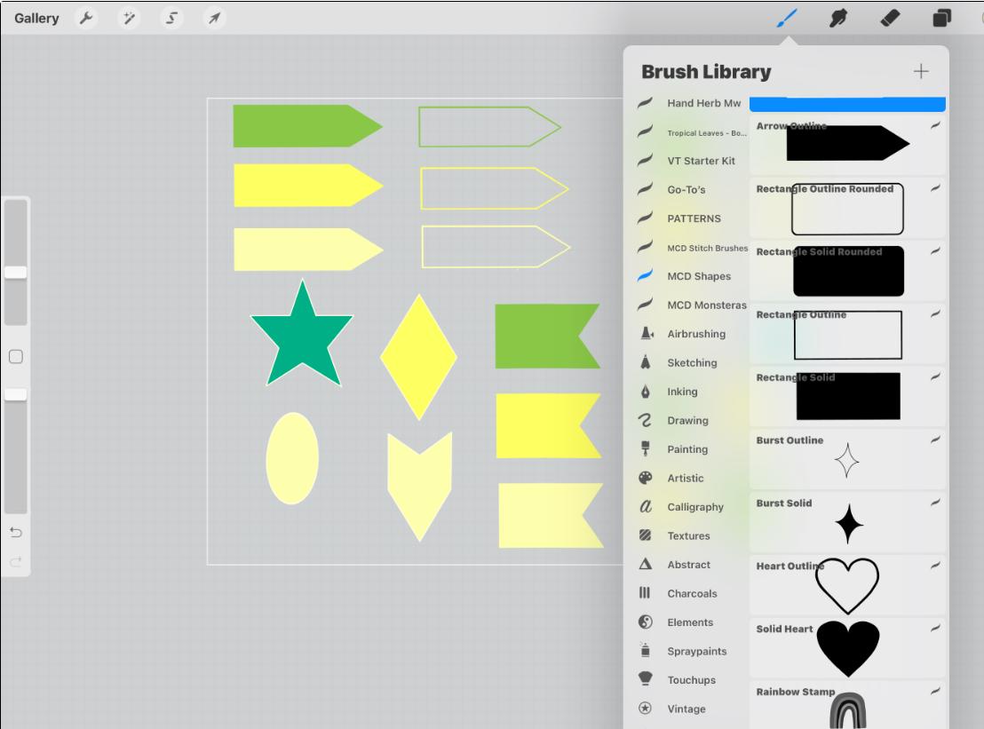 30 Basic Shapes Procreate Brushes | Procreate | iPad - Etsy