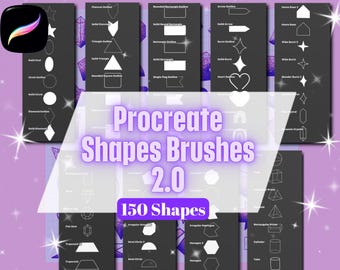 Set di 150 pennelli con forme geometriche per Procreate (pennelli digitali)