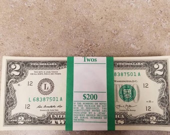 Lot of 10 Sequential Uncirculated Series 2013 $2 Bills Federal Reserve Notes