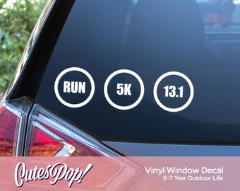 Running Distance oval decal 5k 8k 10k 15k 20k car window 26.2 13.1 marathon tri