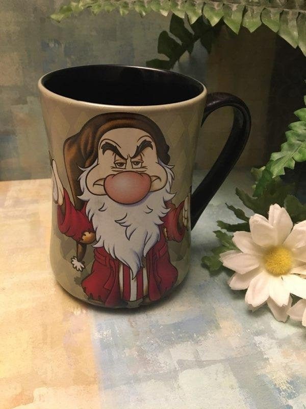 Disney Grumpy Coffee Mug / Funny Disney Grumpy Quote Pearl Metallic Coffee  Lover Mug / Grumpy Size Doesn't Matter Disney Gift Mug