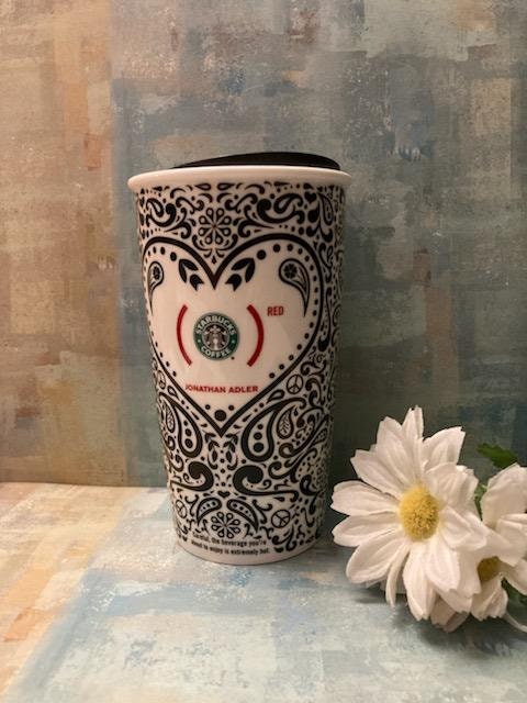 Starbucks red Limited Edition Jonathan Adler Ceramic Tumbler - Etsy