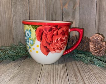 PIONEER WOMAN MELODY Design Floral Coffee Mug / Tea Cup 18 Oz