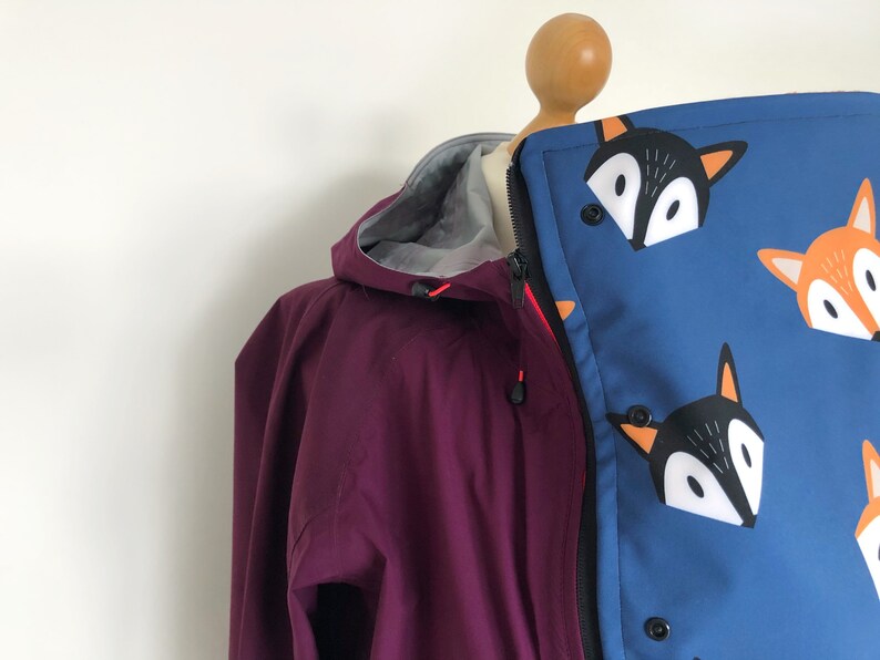 Baby Wearing Jacket Extender Petrol Blue Foxes Bespoke Etsy