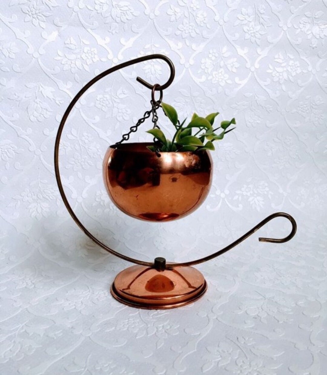 Solid Copper Pot Planter With Brass Stand Copper Craft Guild Etsy