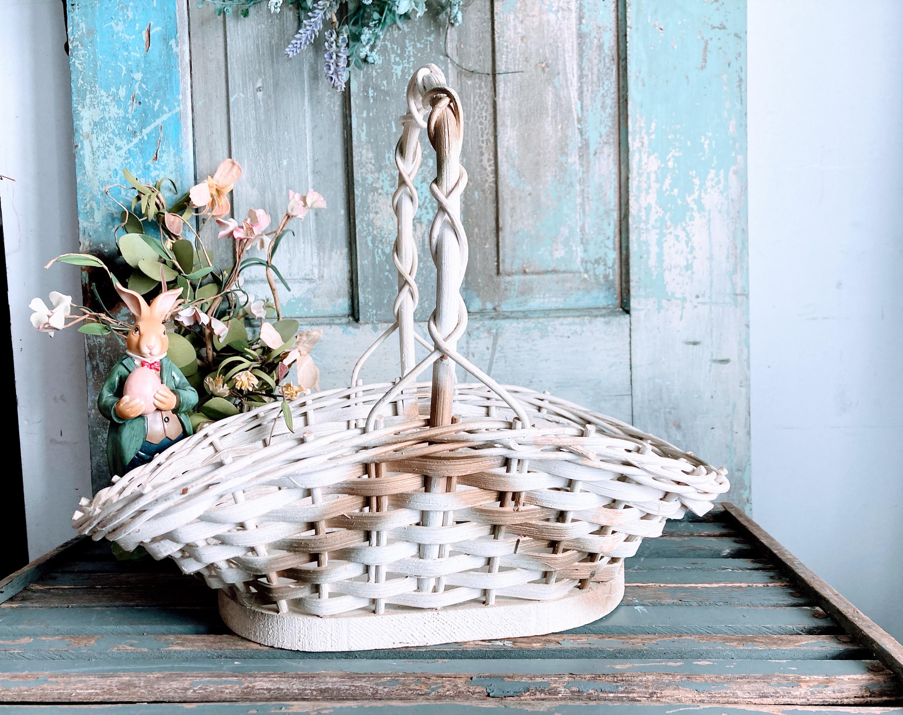 Antique Wicker Flower Basket - Etsy