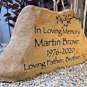 Large CARVED Stone Marker.   Nice engraved Memorial.  Free Carving - Free Shipping
