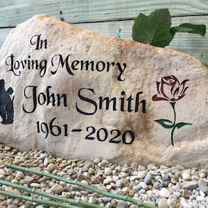 LARGE CARVED Memorial.  Includes Engraving, Design, Text, Graphics & Color - Free Shipping