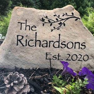 NAME or ADDRESS Engraved Stone - Great gift. Free Carving, Design, Text, Graphics.  Free Shipping