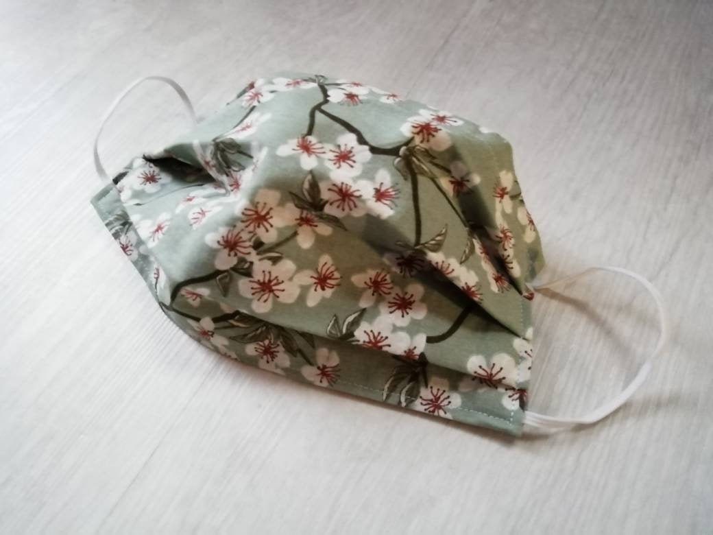 Japanese Style, SAKURA, mint green • Makeshift Mouth-Nose Protection …